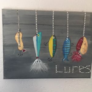 Acrylic painting Fishing lures